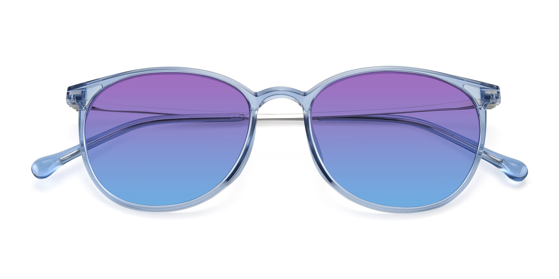 Folded Front of XC-6006 in Blue Amber-Silver with Purple / Blue Gradient Lenses