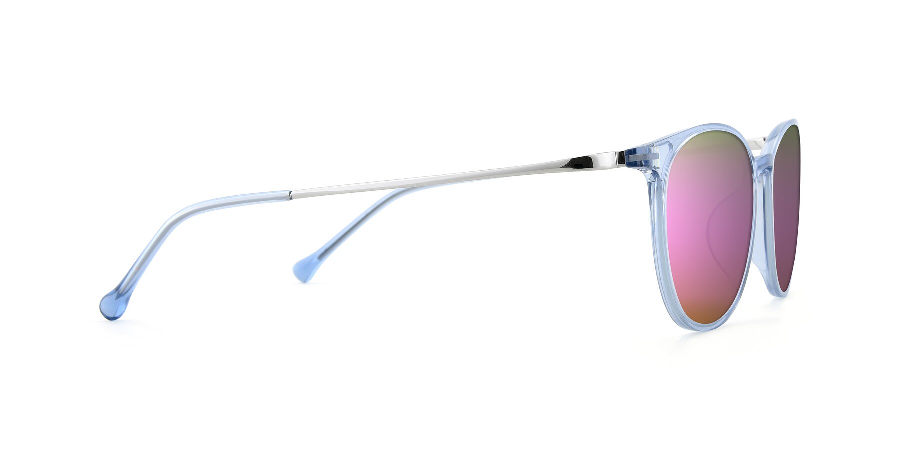 Side of XC-6006 in Blue Amber-Silver with Pink Mirrored Lenses