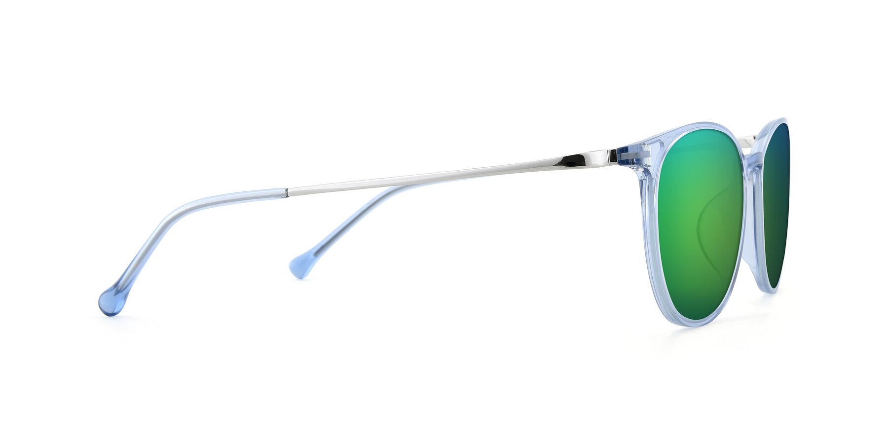 Side of XC-6006 in Blue Amber-Silver with Green Mirrored Lenses