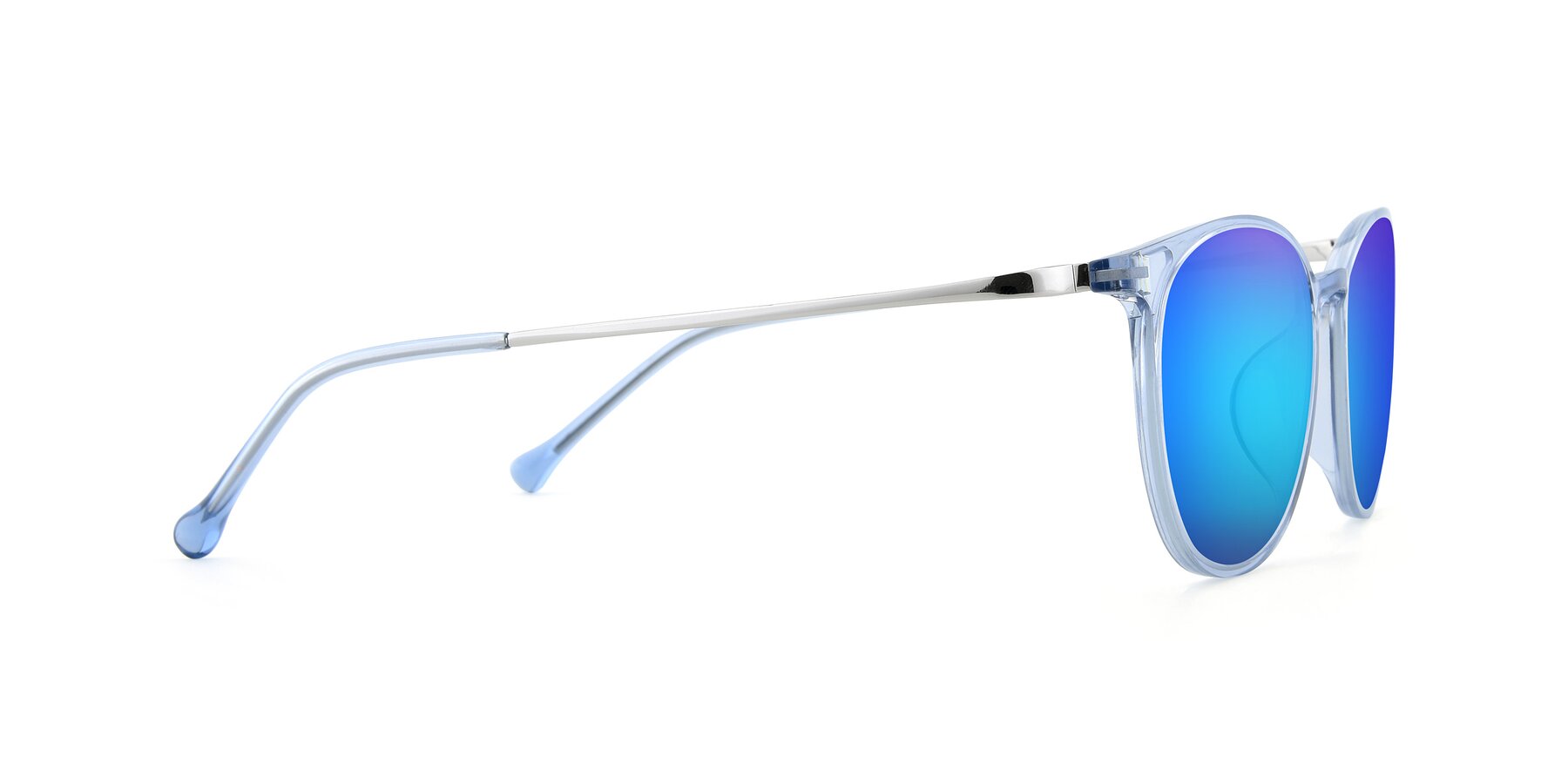 Side of XC-6006 in Blue Amber-Silver with Blue Mirrored Lenses