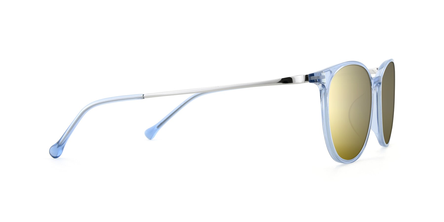 Side of XC-6006 in Blue Amber-Silver with Gold Mirrored Lenses