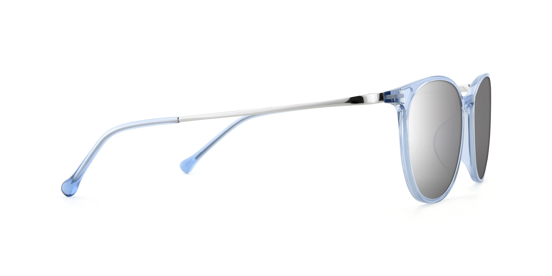 Side of XC-6006 in Blue Amber-Silver with Silver Mirrored Lenses