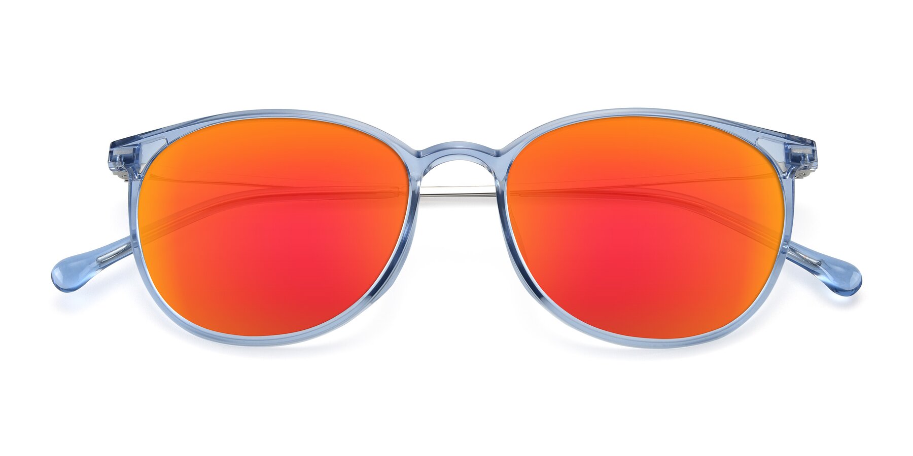 Folded Front of XC-6006 in Blue Amber-Silver with Red Gold Mirrored Lenses