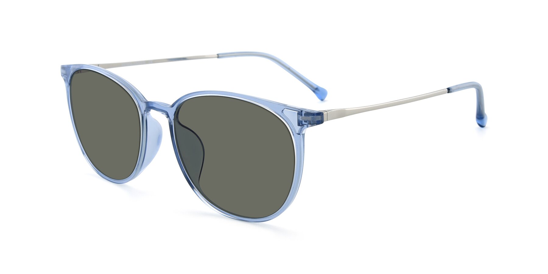 Angle of XC-6006 in Blue Amber-Silver with Gray Polarized Lenses