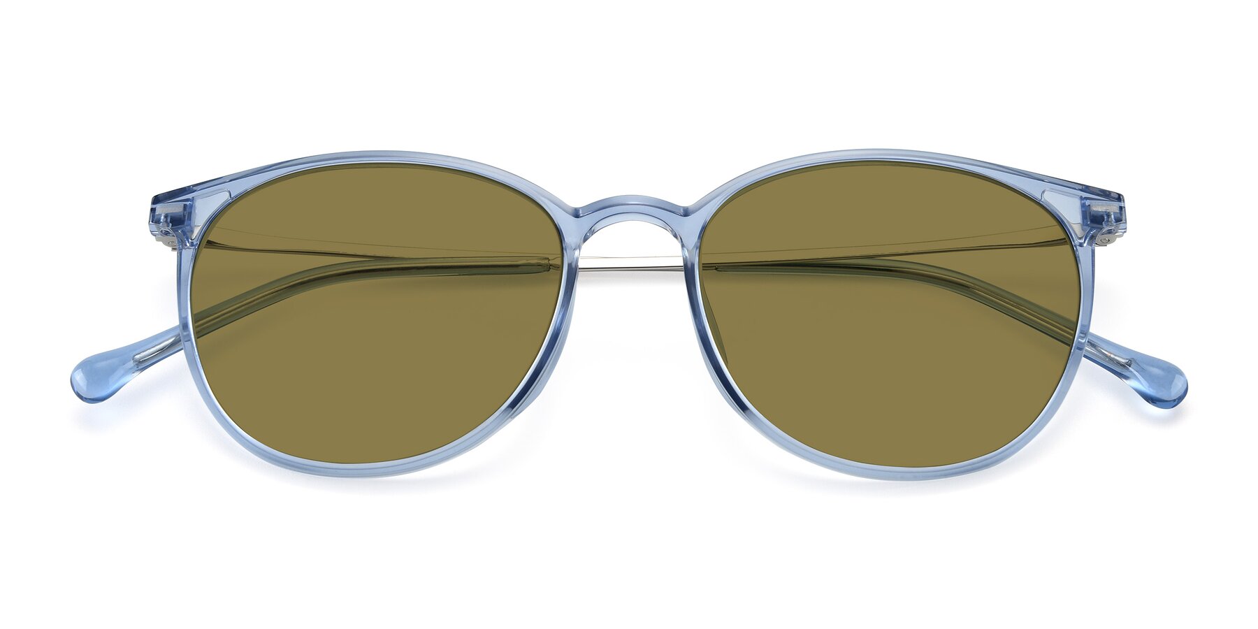 Folded Front of XC-6006 in Blue Amber-Silver with Brown Polarized Lenses