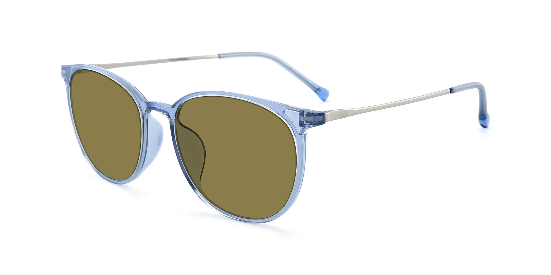 Angle of XC-6006 in Blue Amber-Silver with Brown Polarized Lenses