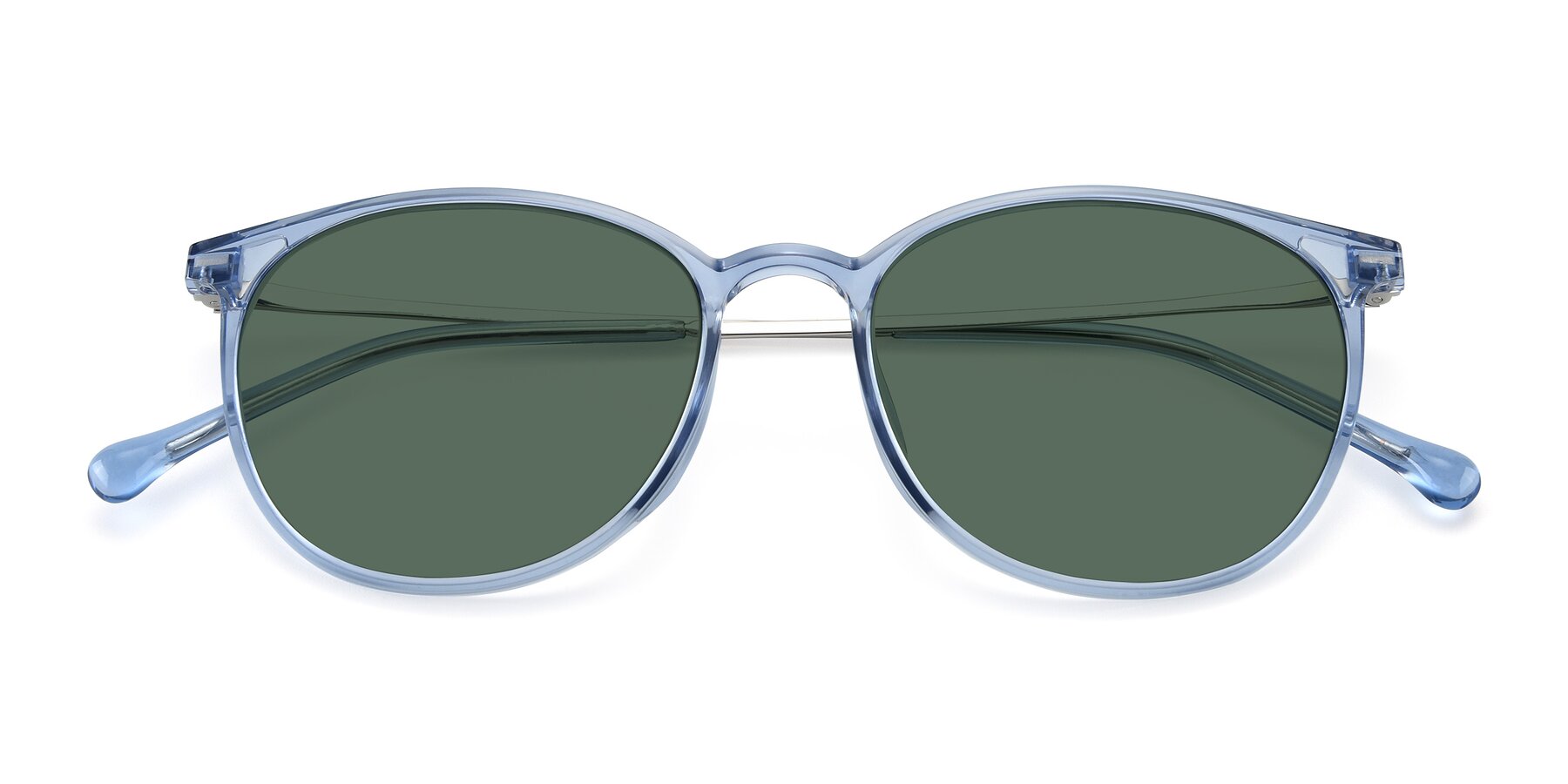 Folded Front of XC-6006 in Blue Amber-Silver with Green Polarized Lenses