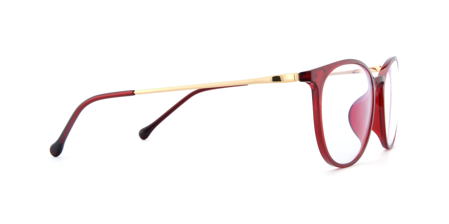 Side of XC-6006 in Wine-Gold with Clear Blue Light Blocking Lenses