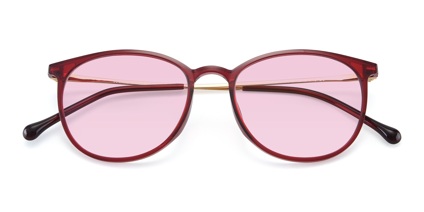 Folded Front of XC-6006 in Wine-Gold with Light Pink Tinted Lenses