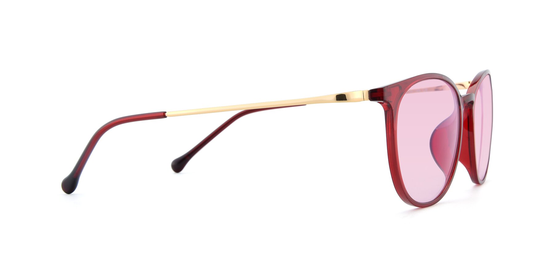 Side of XC-6006 in Wine-Gold with Light Pink Tinted Lenses