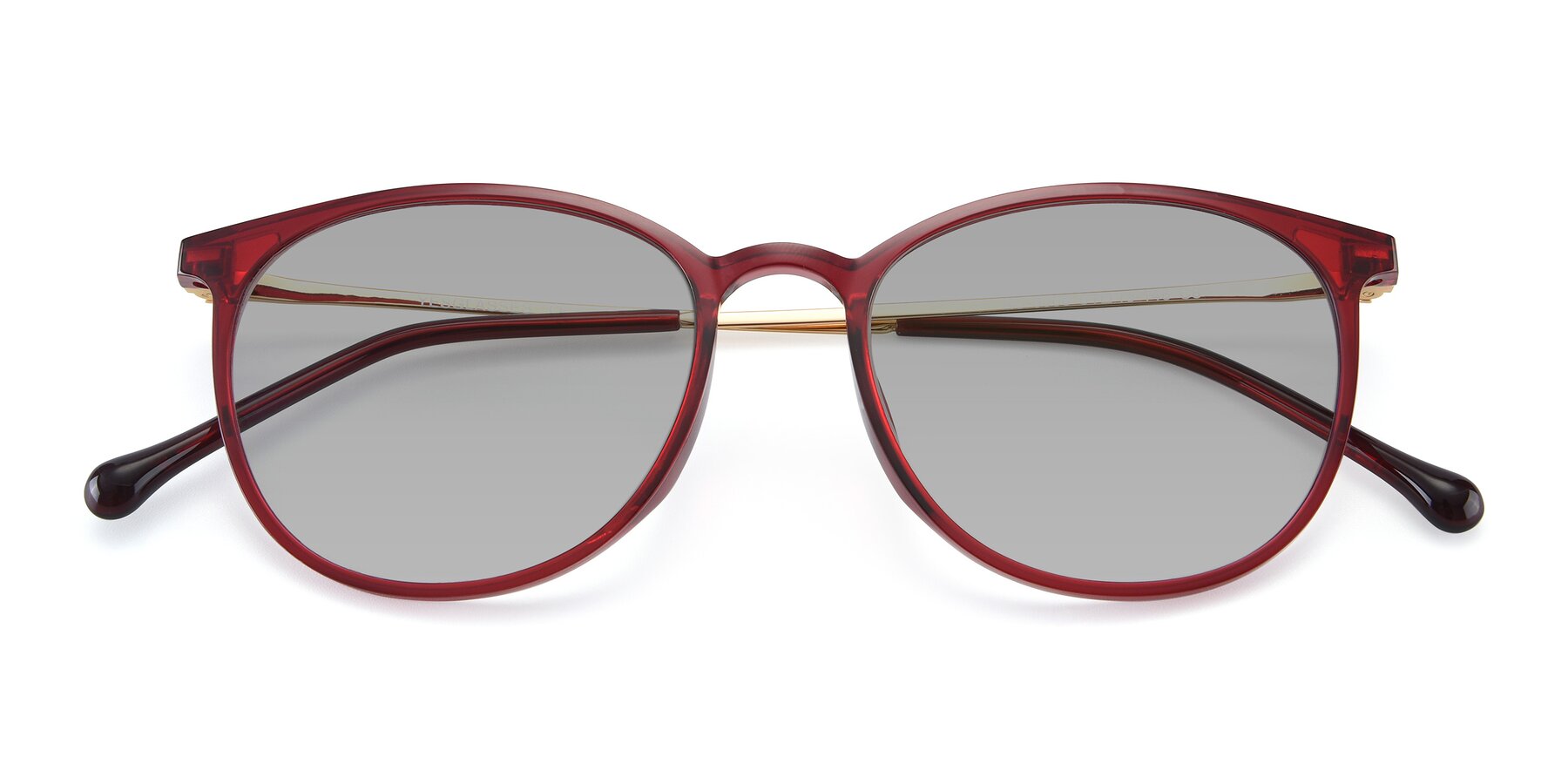 Folded Front of XC-6006 in Wine-Gold with Light Gray Tinted Lenses