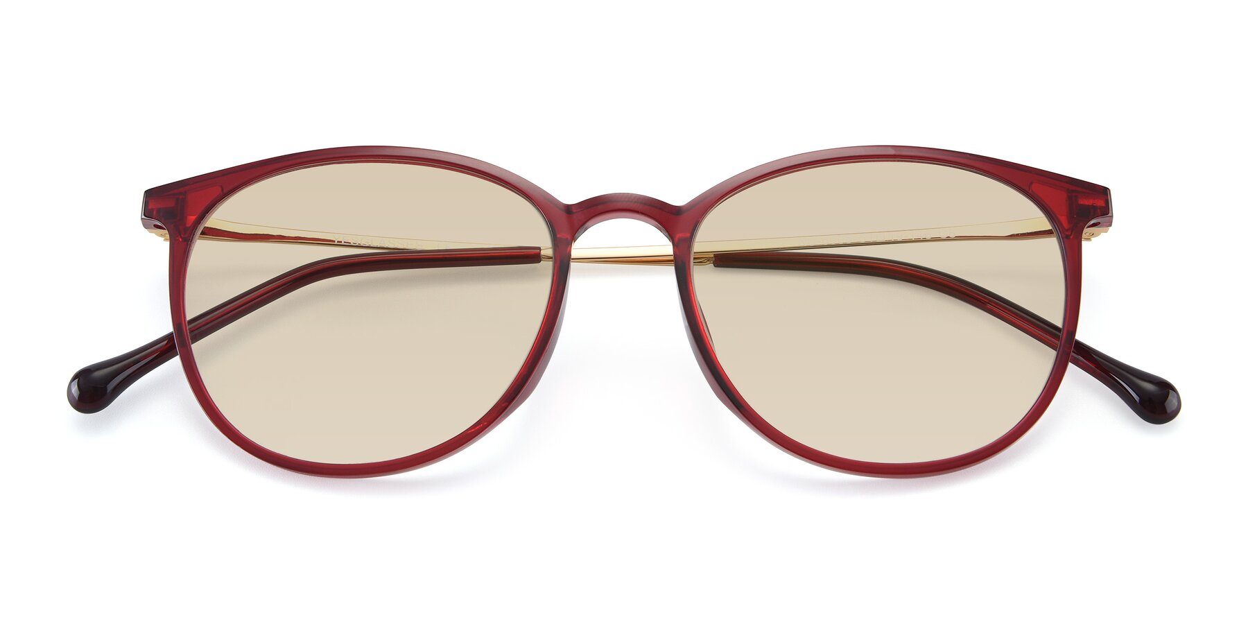 Folded Front of XC-6006 in Wine-Gold with Light Brown Tinted Lenses