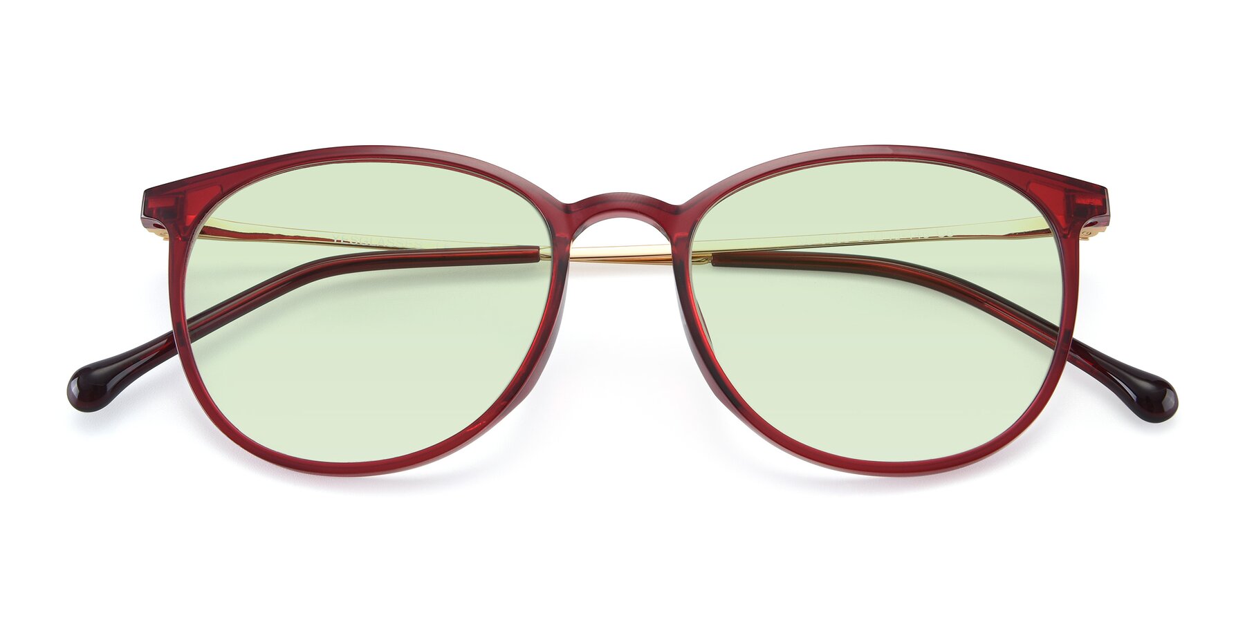 Folded Front of XC-6006 in Wine-Gold with Light Green Tinted Lenses