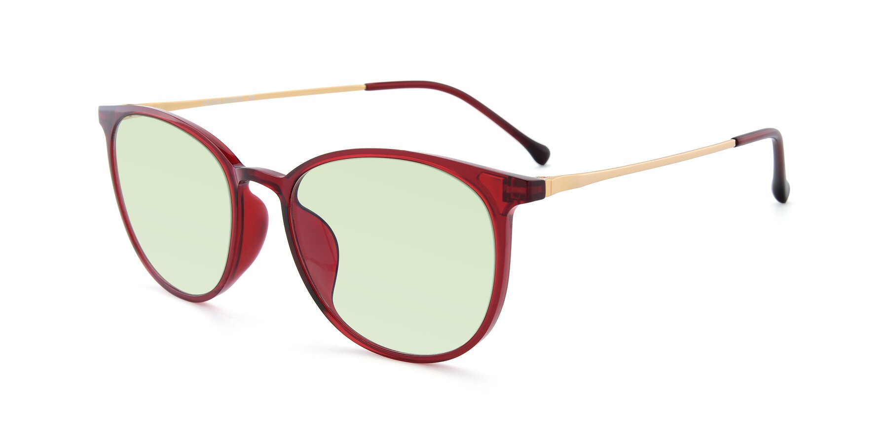 Angle of XC-6006 in Wine-Gold with Light Green Tinted Lenses