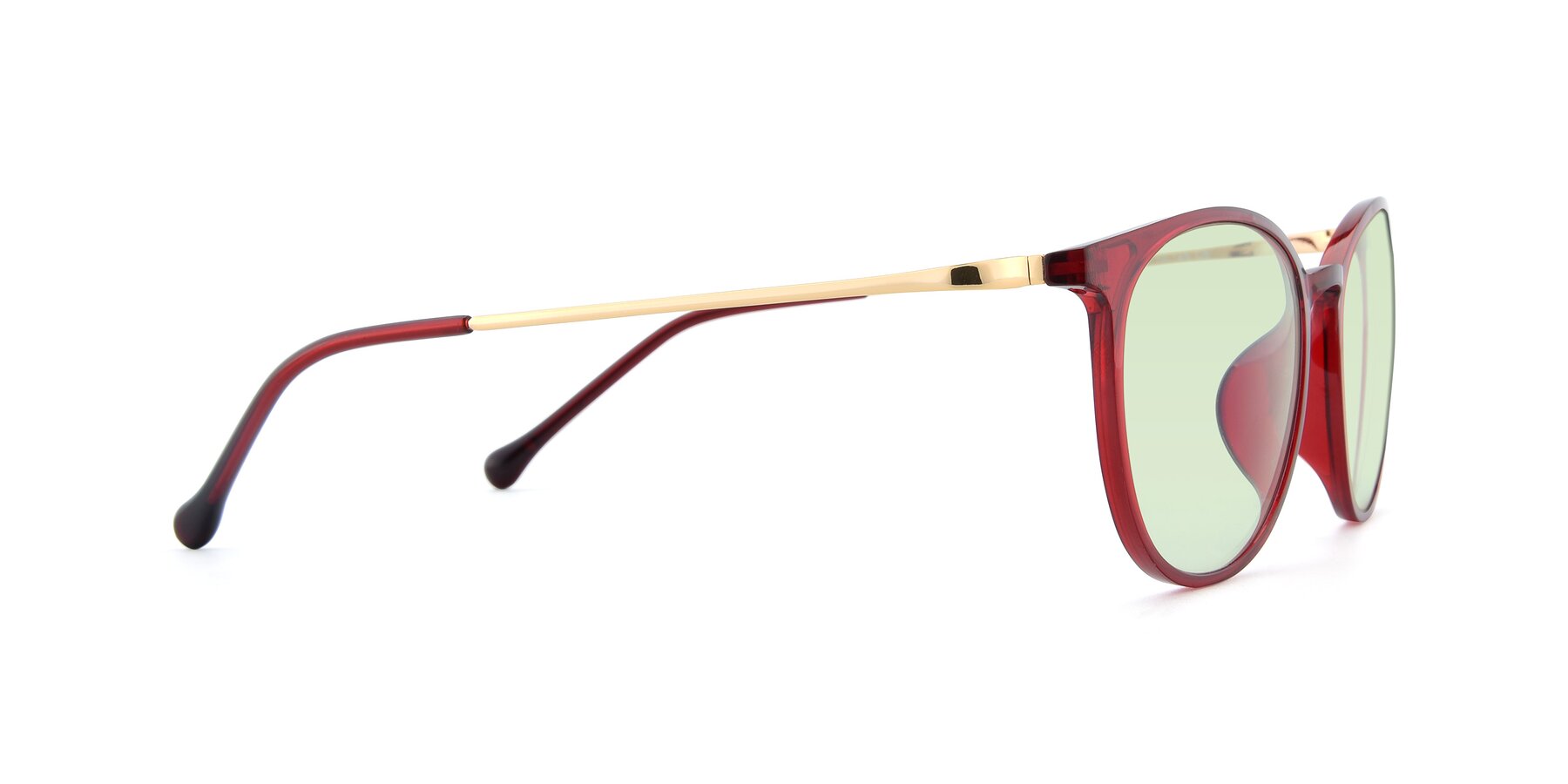 Side of XC-6006 in Wine-Gold with Light Green Tinted Lenses