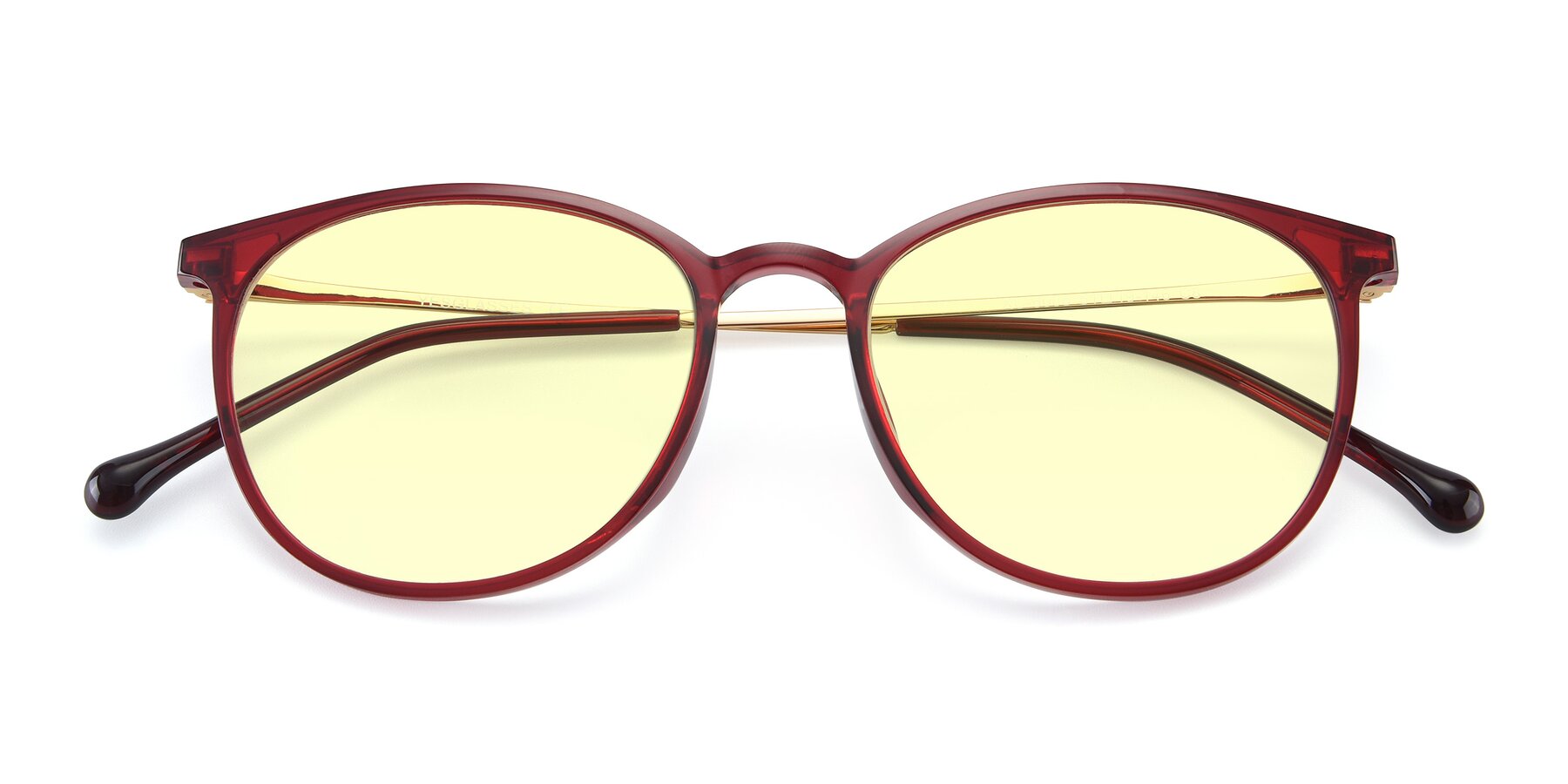 Folded Front of XC-6006 in Wine-Gold with Light Yellow Tinted Lenses