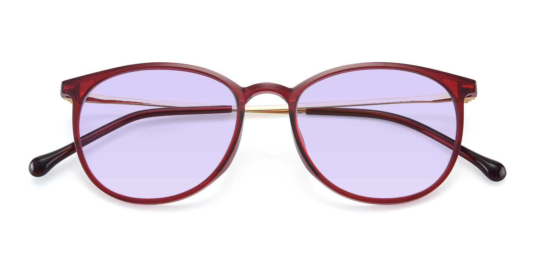 Folded Front of XC-6006 in Wine-Gold with Light Purple Tinted Lenses