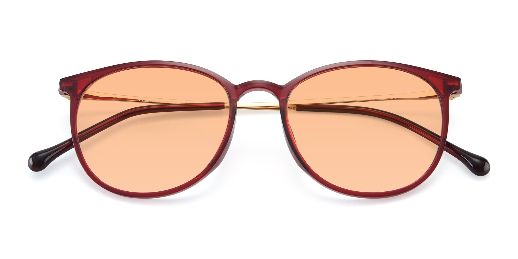 Folded Front of XC-6006 in Wine-Gold with Light Orange Tinted Lenses