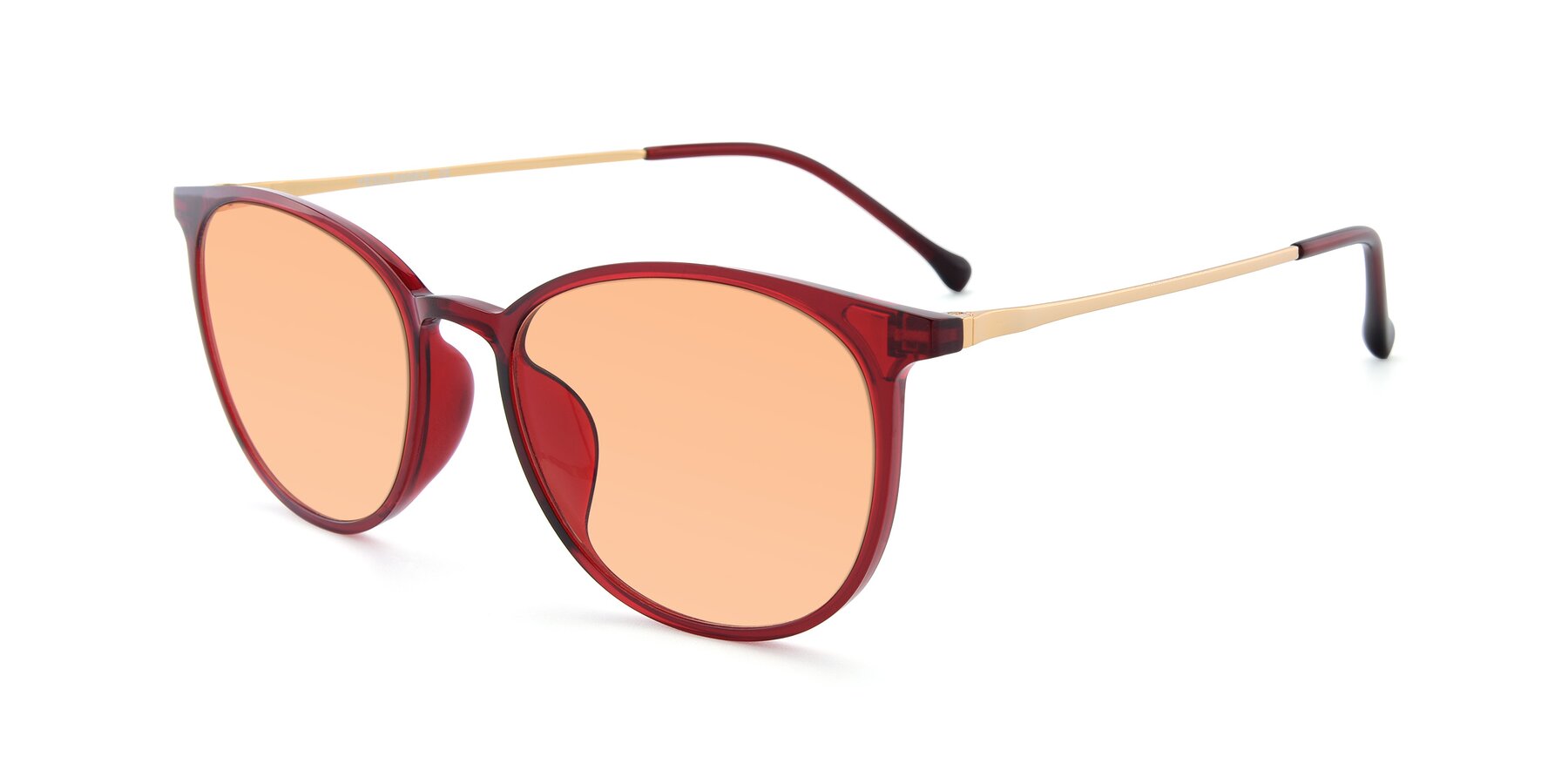 Angle of XC-6006 in Wine-Gold with Light Orange Tinted Lenses