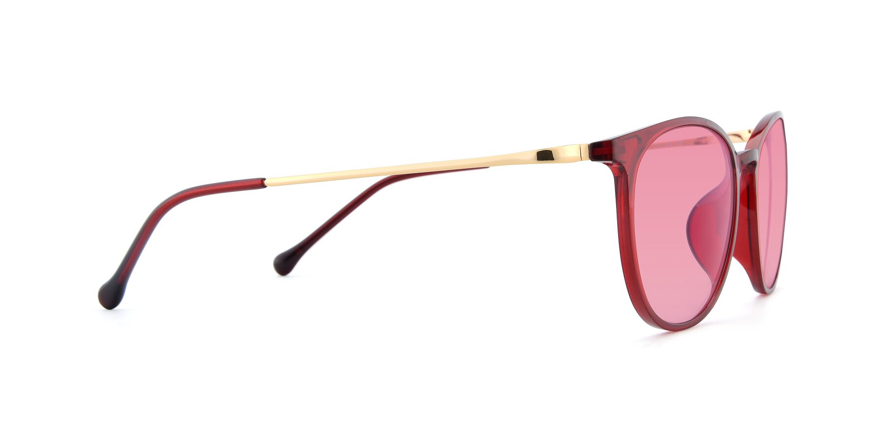 Side of XC-6006 in Wine-Gold with Pink Tinted Lenses