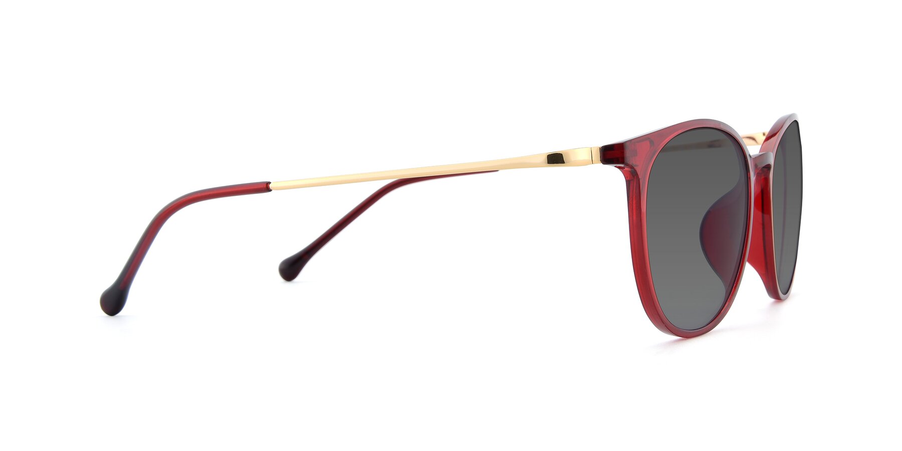 Side of XC-6006 in Wine-Gold with Medium Gray Tinted Lenses