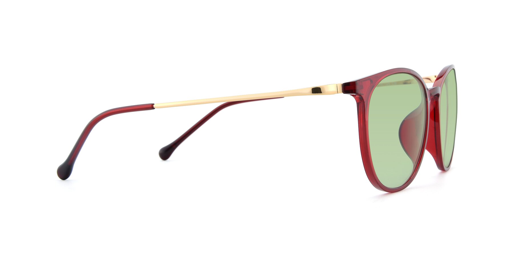 Side of XC-6006 in Wine-Gold with Medium Green Tinted Lenses