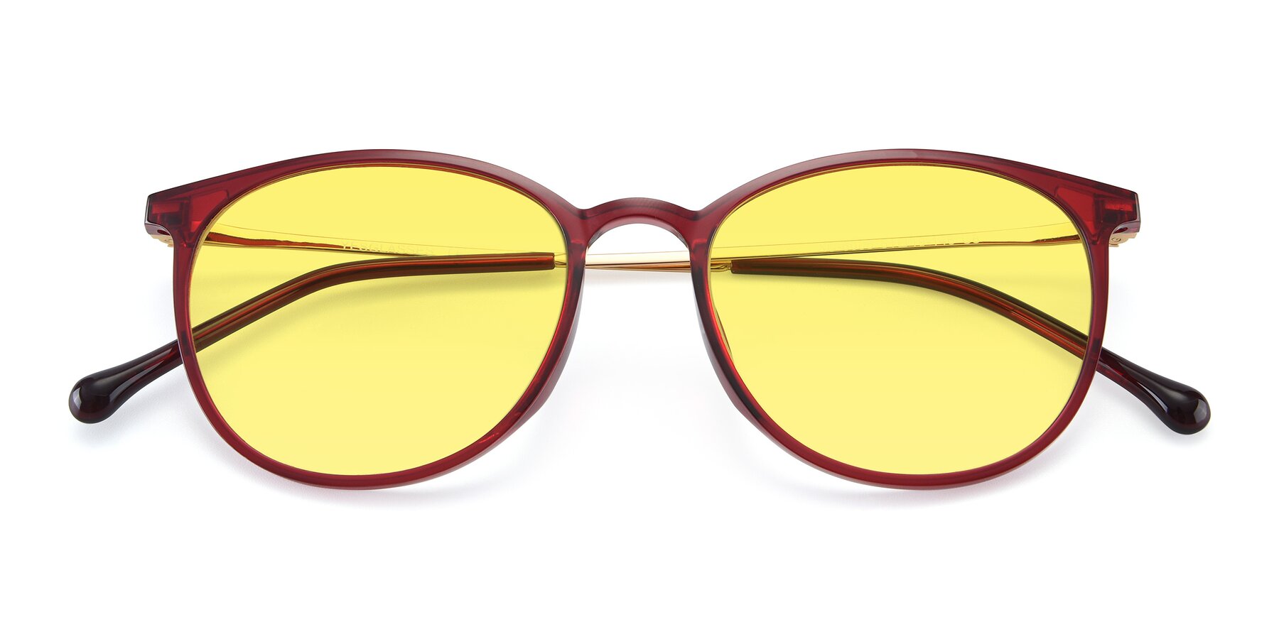 Folded Front of XC-6006 in Wine-Gold with Medium Yellow Tinted Lenses