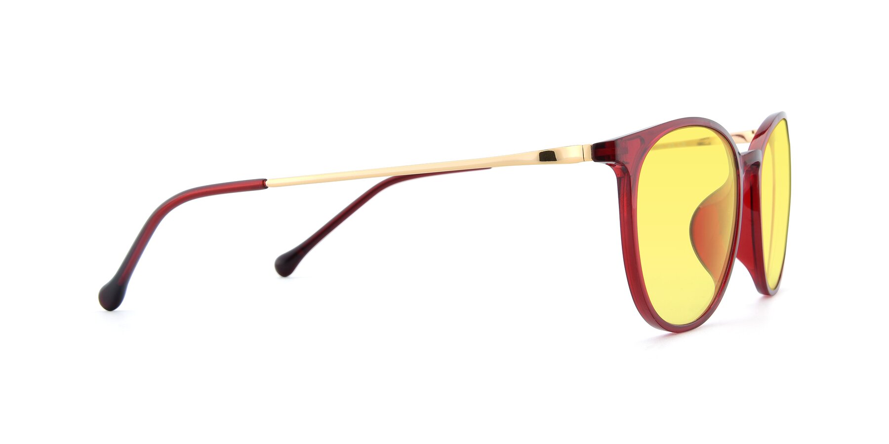 Side of XC-6006 in Wine-Gold with Medium Yellow Tinted Lenses