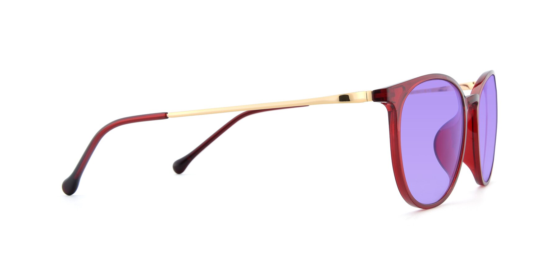 Side of XC-6006 in Wine-Gold with Medium Purple Tinted Lenses