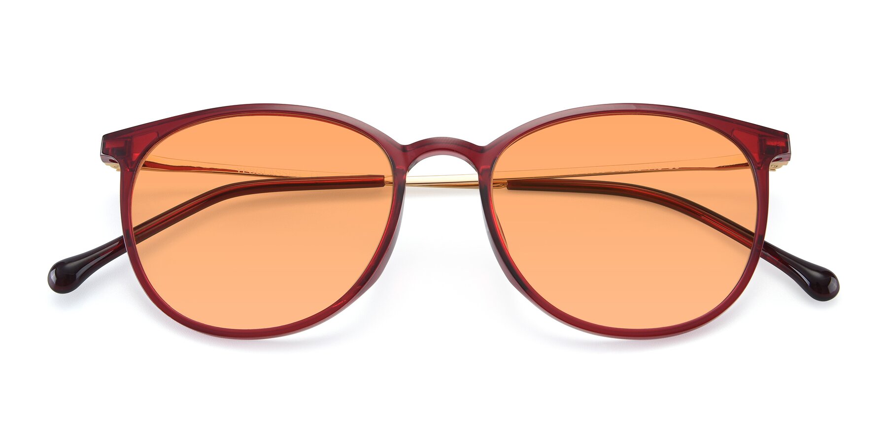 Folded Front of XC-6006 in Wine-Gold with Medium Orange Tinted Lenses