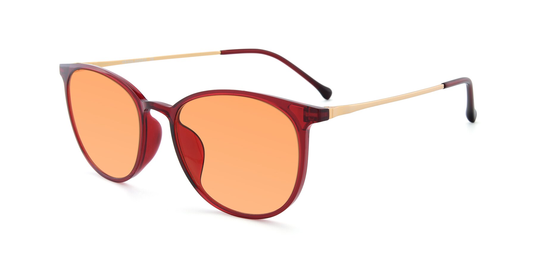 Angle of XC-6006 in Wine-Gold with Medium Orange Tinted Lenses