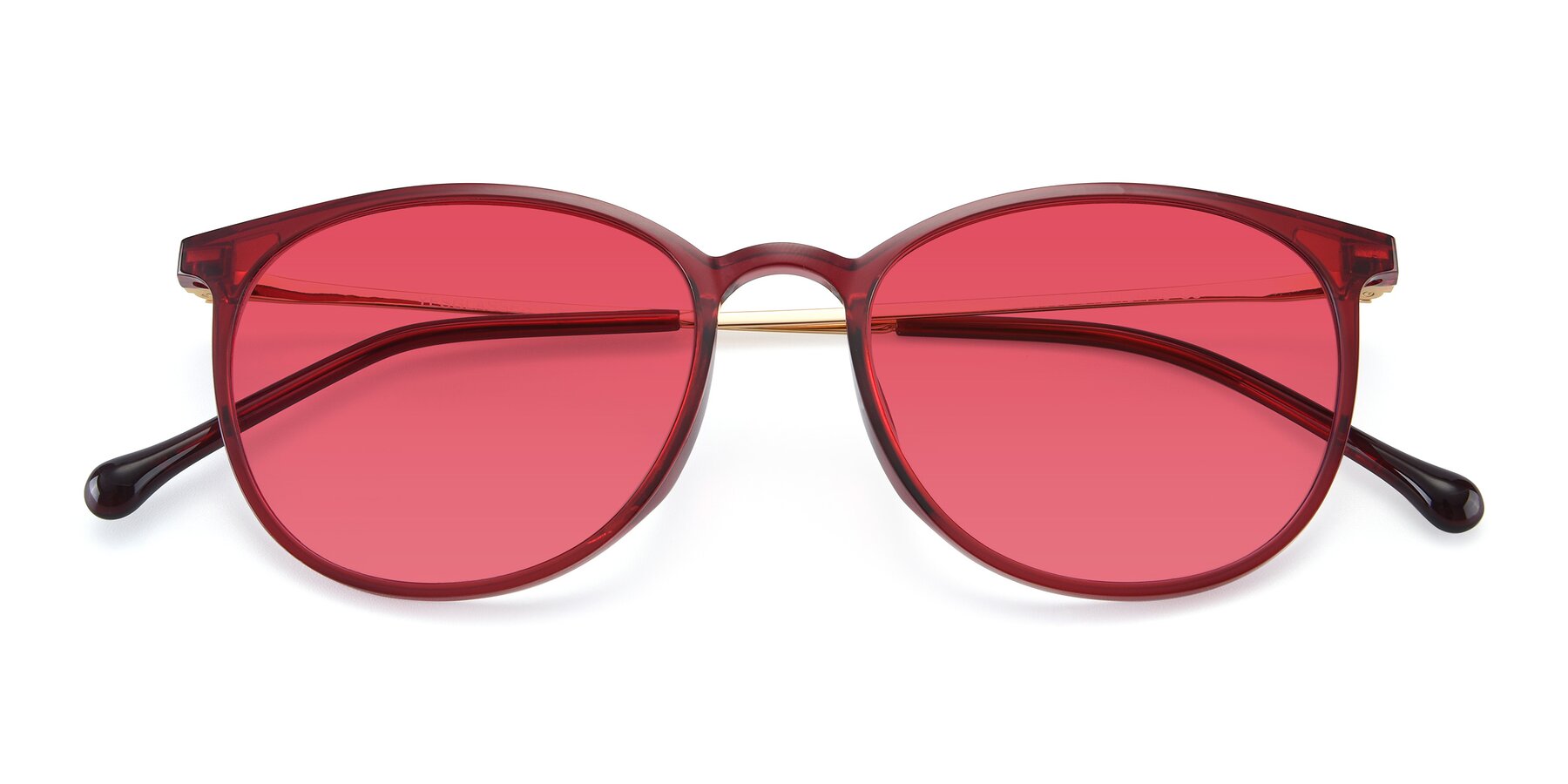 Folded Front of XC-6006 in Wine-Gold with Red Tinted Lenses