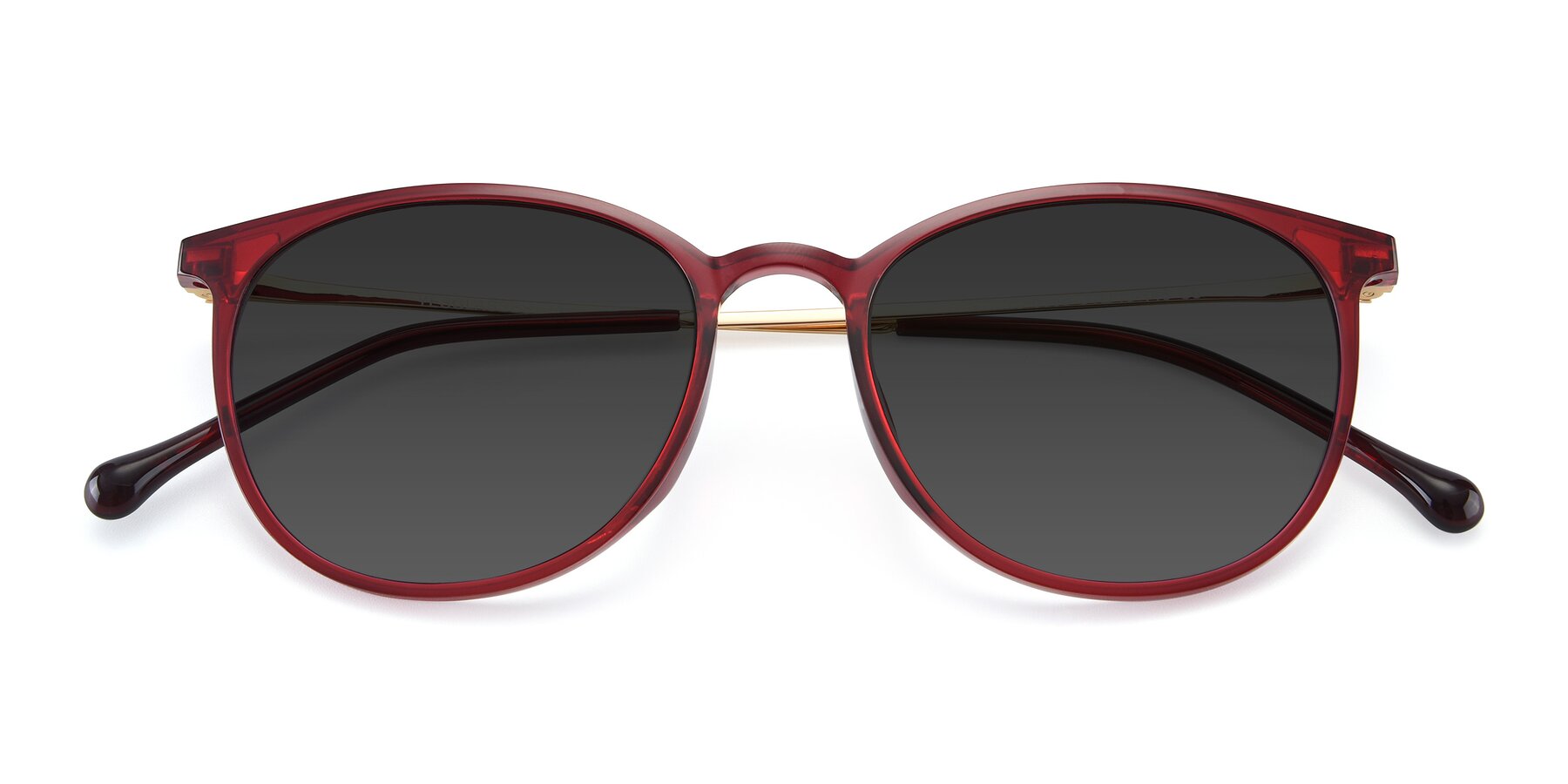 Folded Front of XC-6006 in Wine-Gold with Gray Tinted Lenses