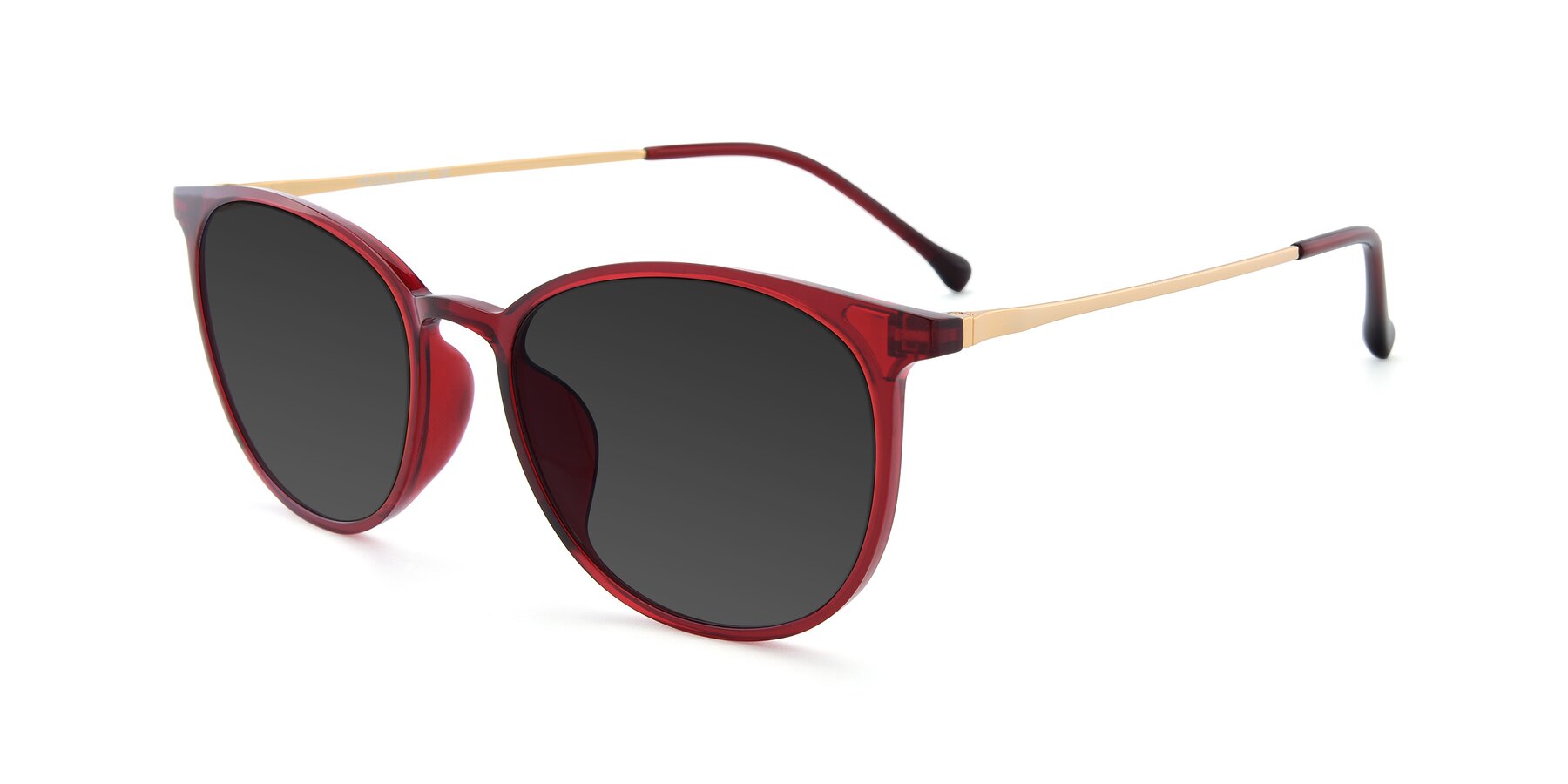 Angle of XC-6006 in Wine-Gold with Gray Tinted Lenses