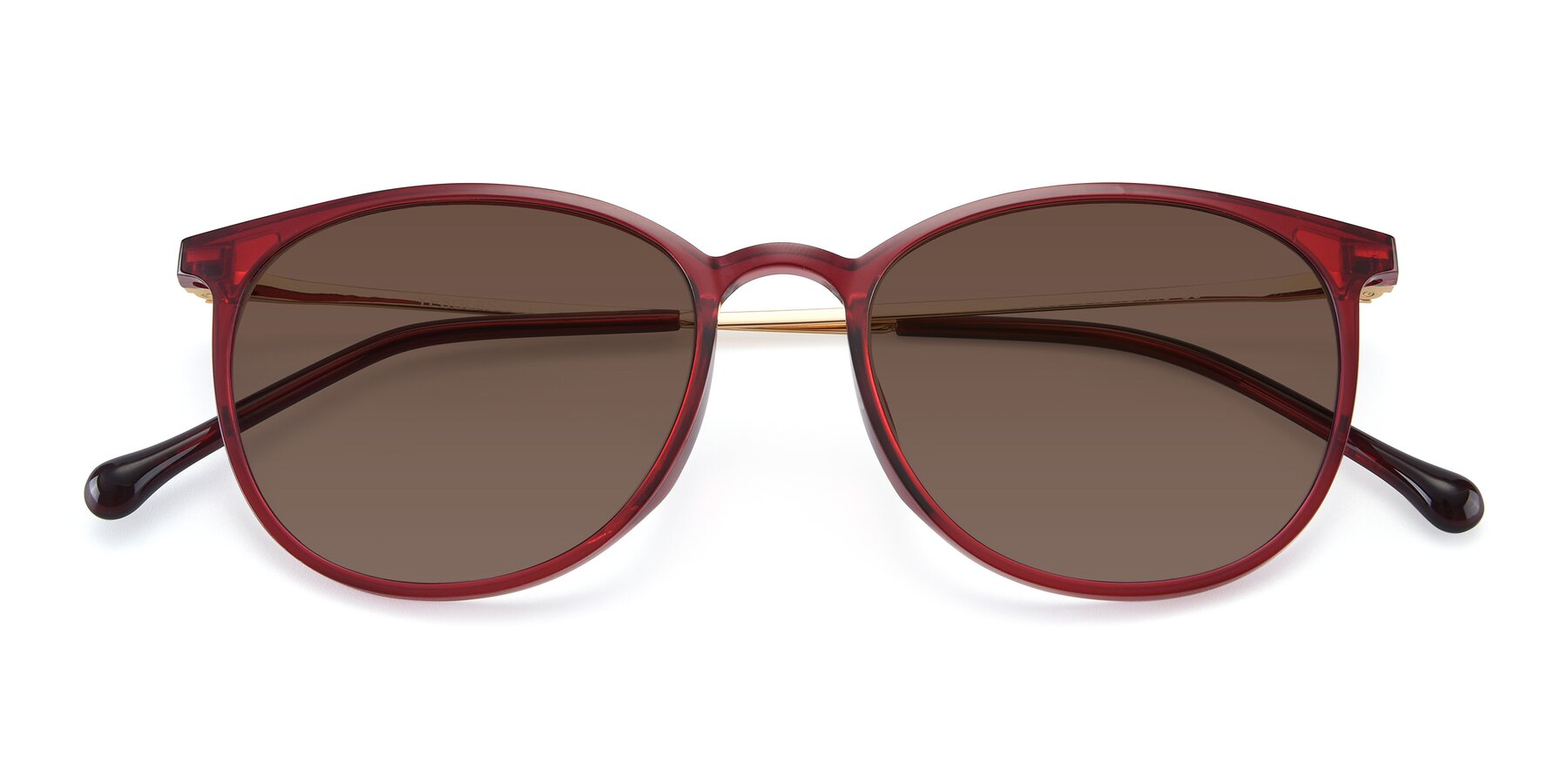 Folded Front of XC-6006 in Wine-Gold with Brown Tinted Lenses