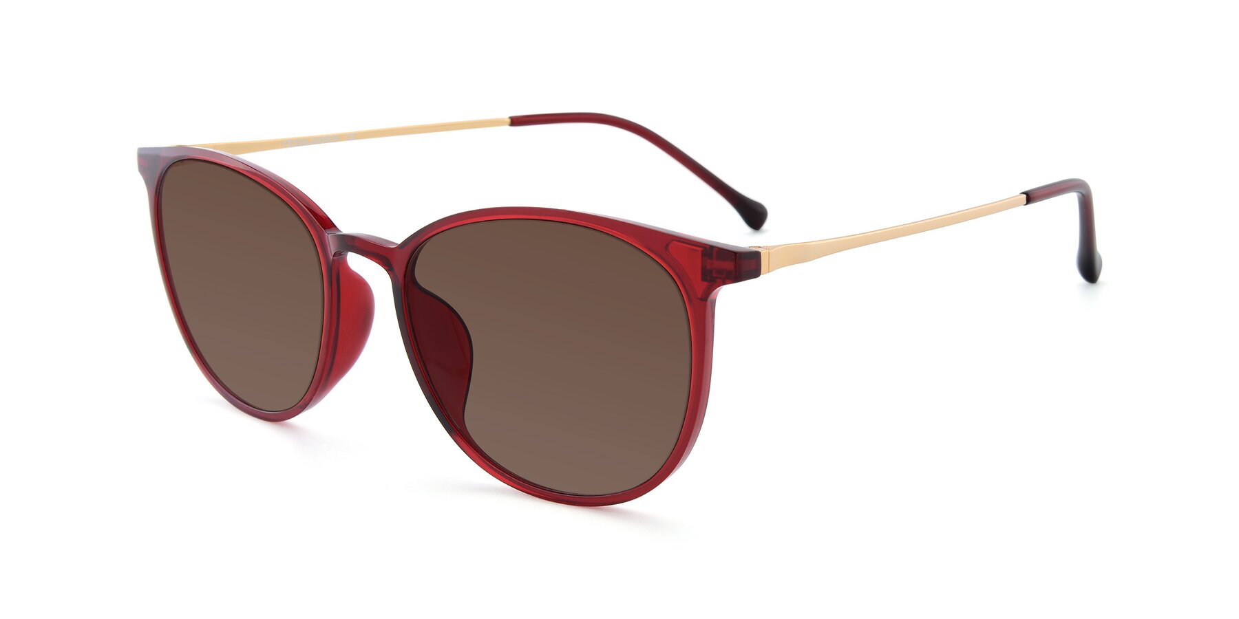 Angle of XC-6006 in Wine-Gold with Brown Tinted Lenses