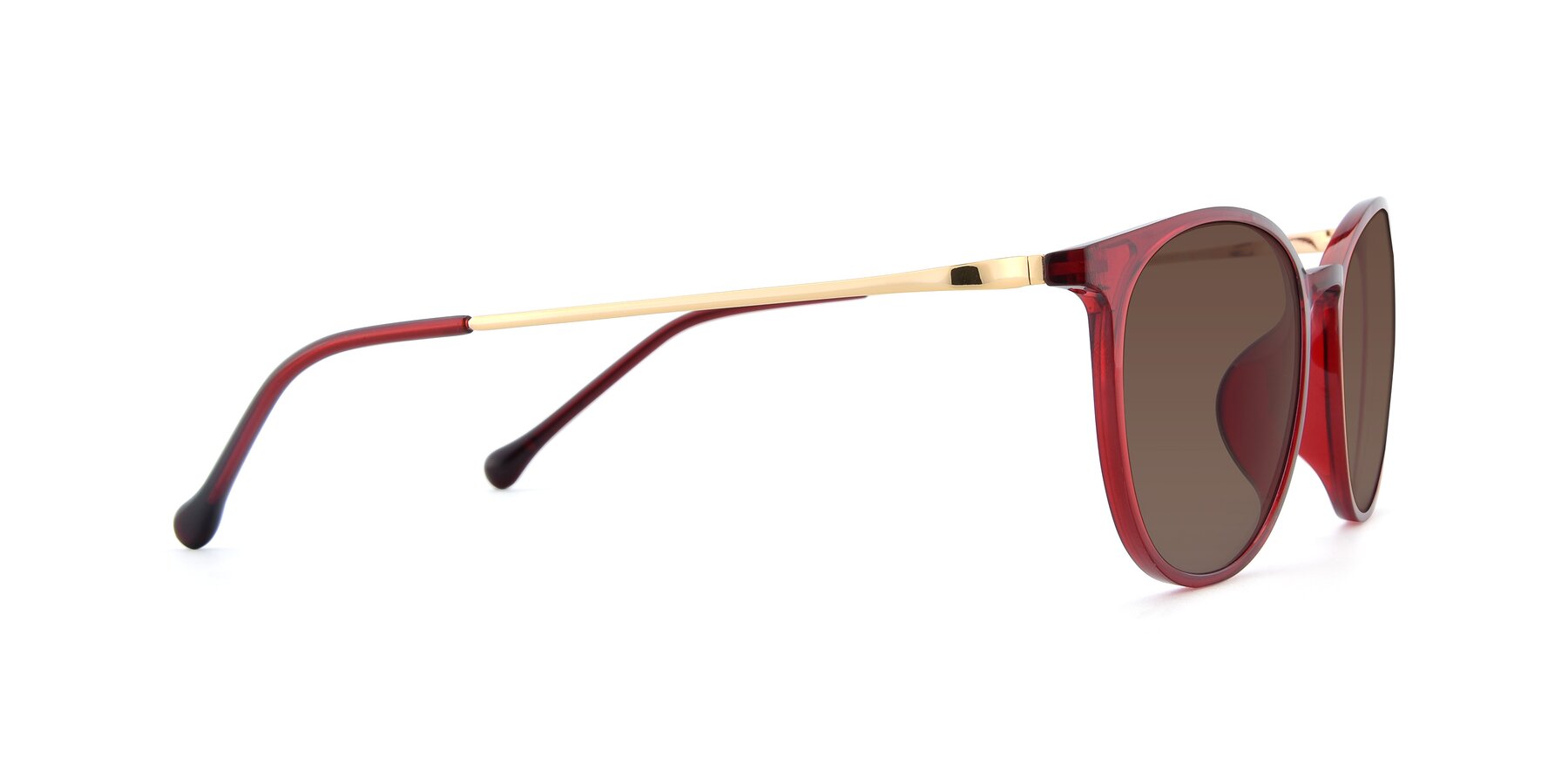 Side of XC-6006 in Wine-Gold with Brown Tinted Lenses