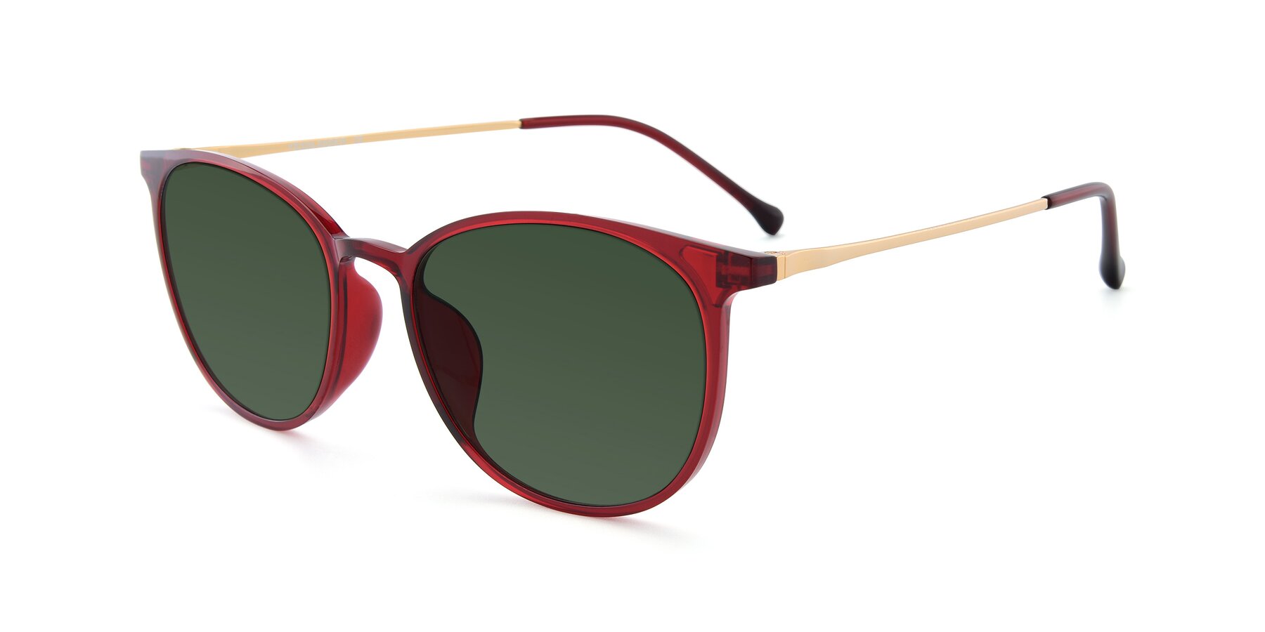 Angle of XC-6006 in Wine-Gold with Green Tinted Lenses
