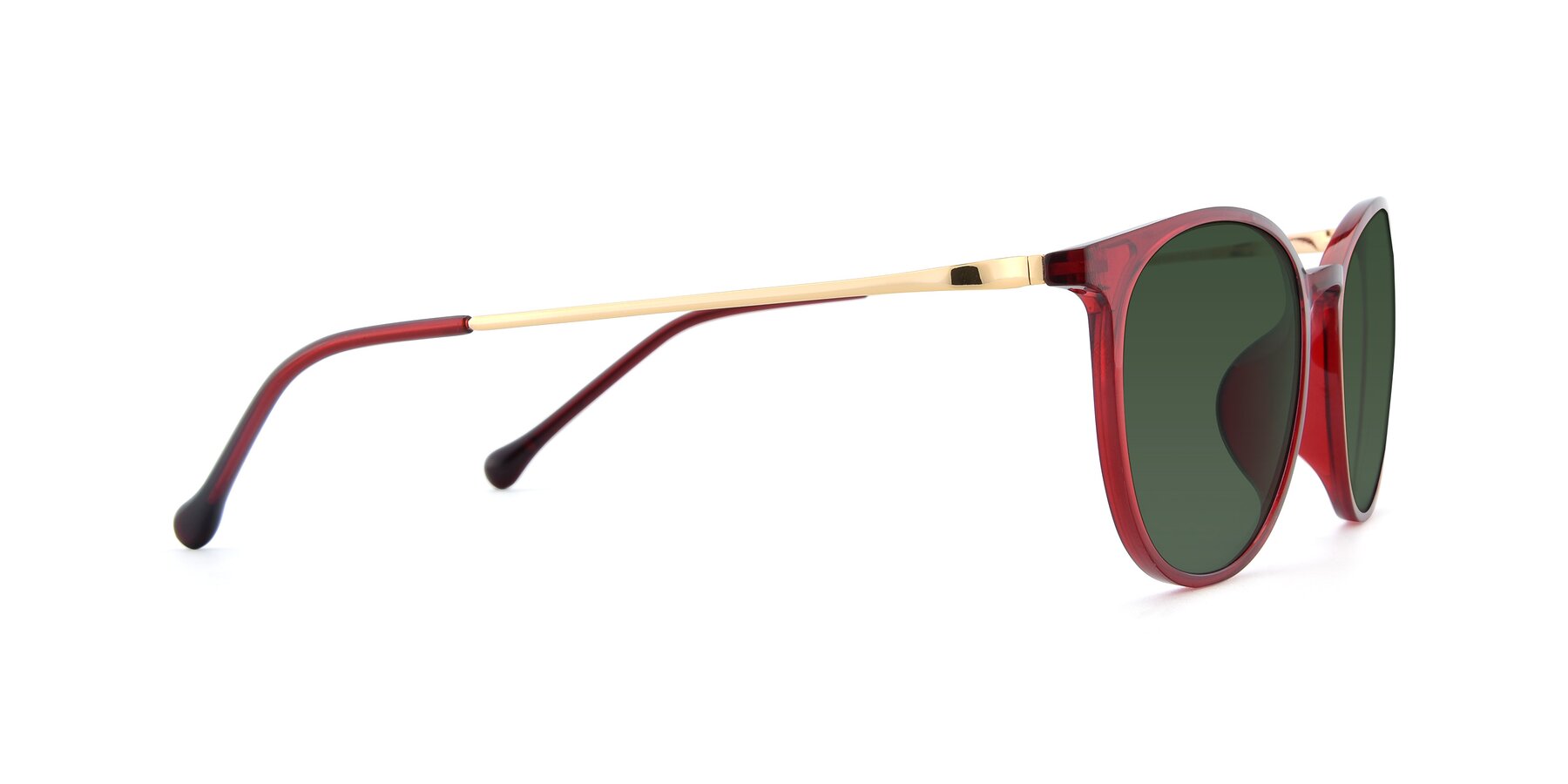 Side of XC-6006 in Wine-Gold with Green Tinted Lenses
