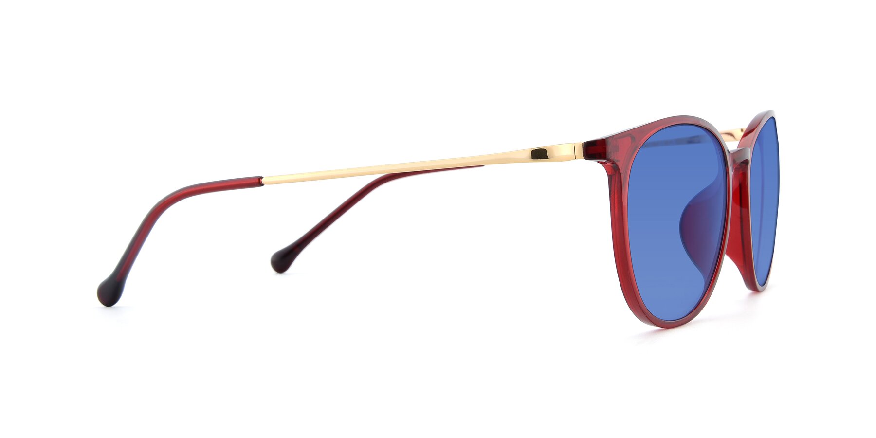 Side of XC-6006 in Wine-Gold with Blue Tinted Lenses