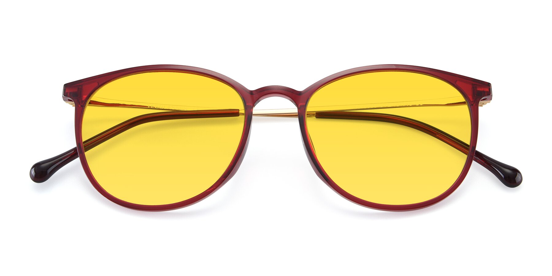 Folded Front of XC-6006 in Wine-Gold with Yellow Tinted Lenses