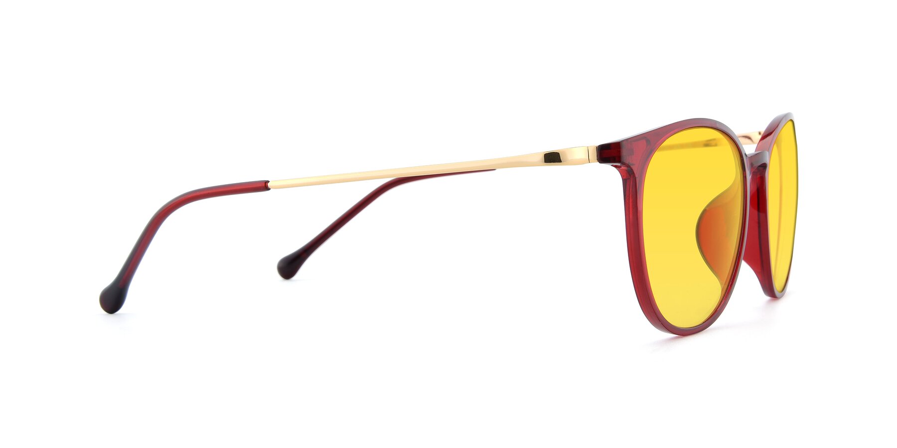 Side of XC-6006 in Wine-Gold with Yellow Tinted Lenses