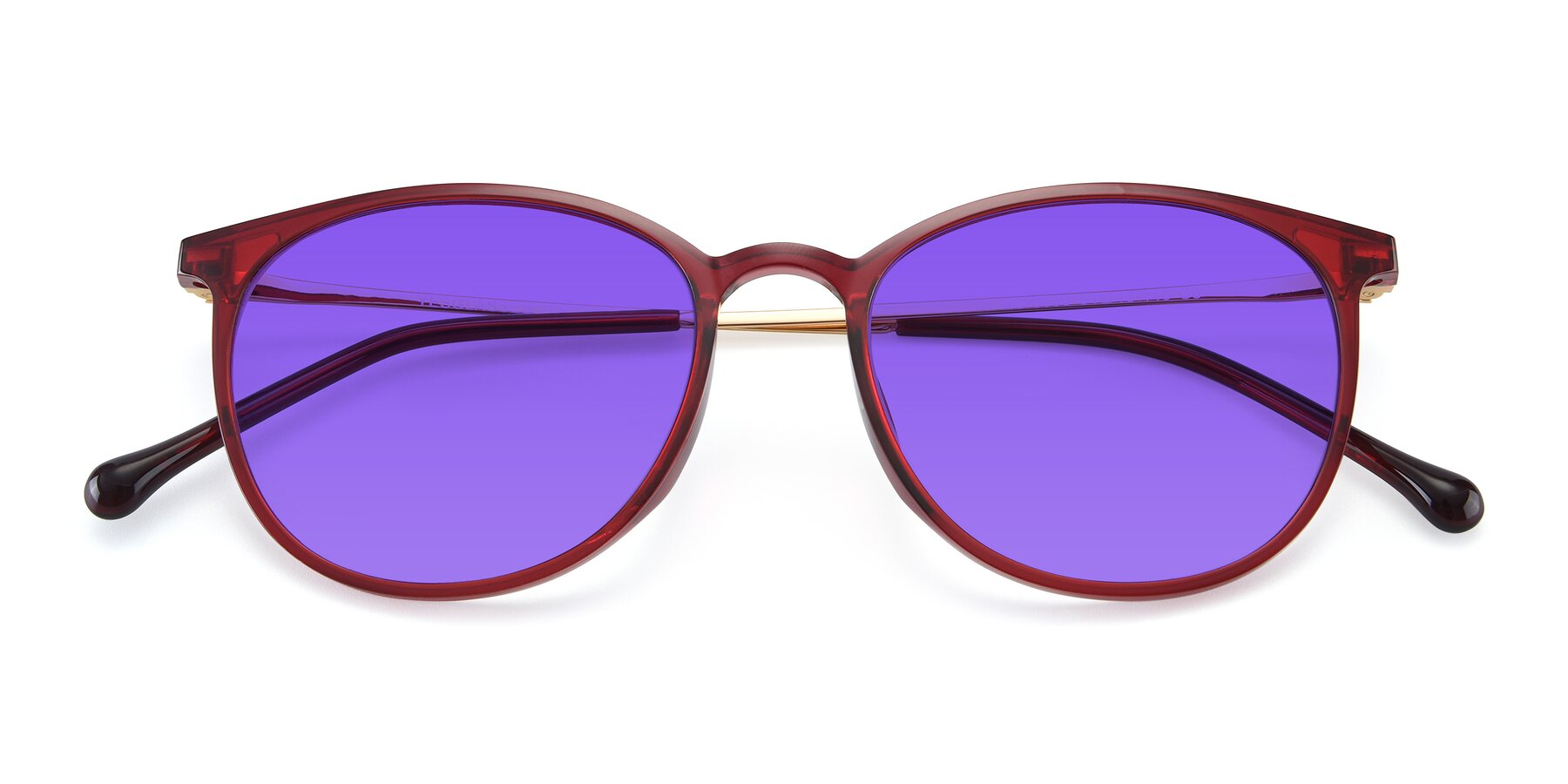 Folded Front of XC-6006 in Wine-Gold with Purple Tinted Lenses