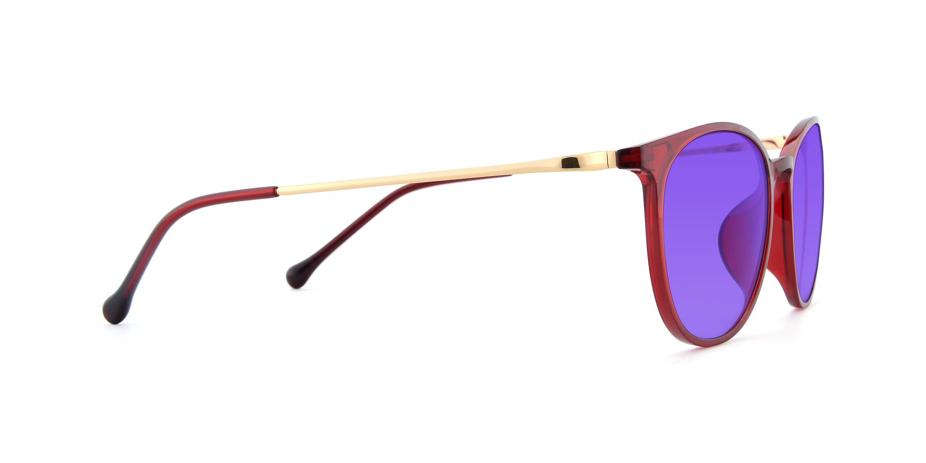 Side of XC-6006 in Wine-Gold with Purple Tinted Lenses