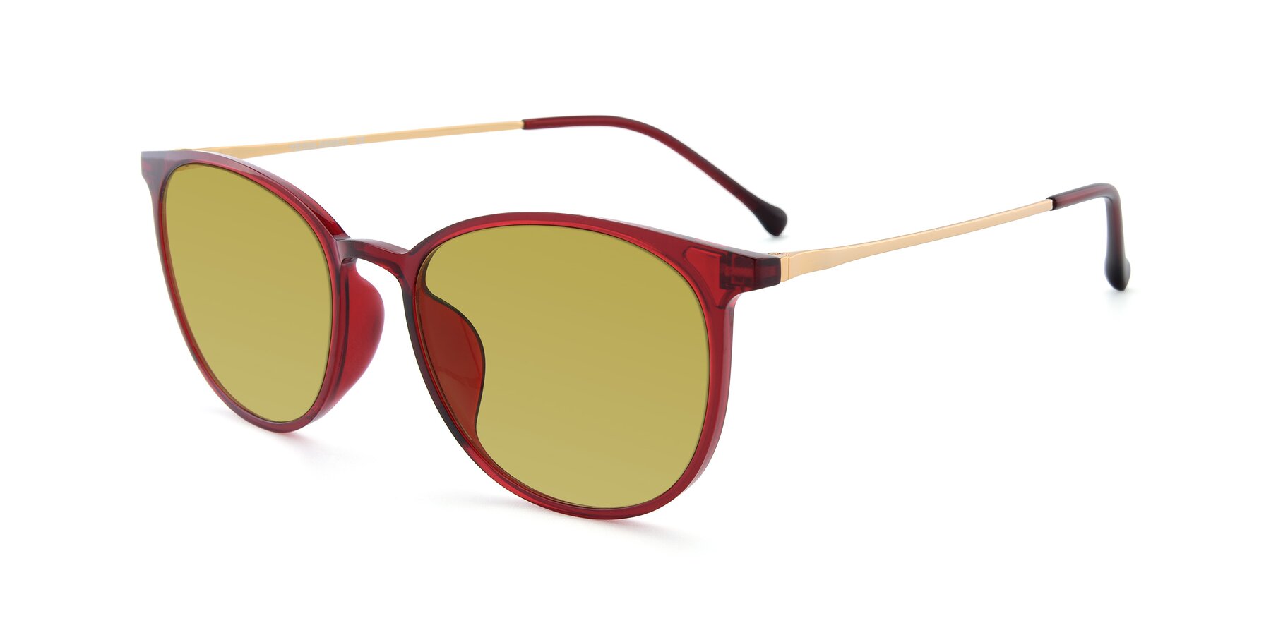 Angle of XC-6006 in Wine-Gold with Champagne Tinted Lenses