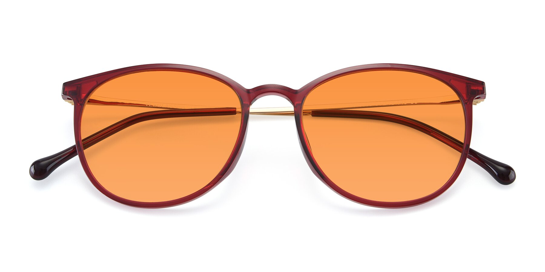 Folded Front of XC-6006 in Wine-Gold with Orange Tinted Lenses
