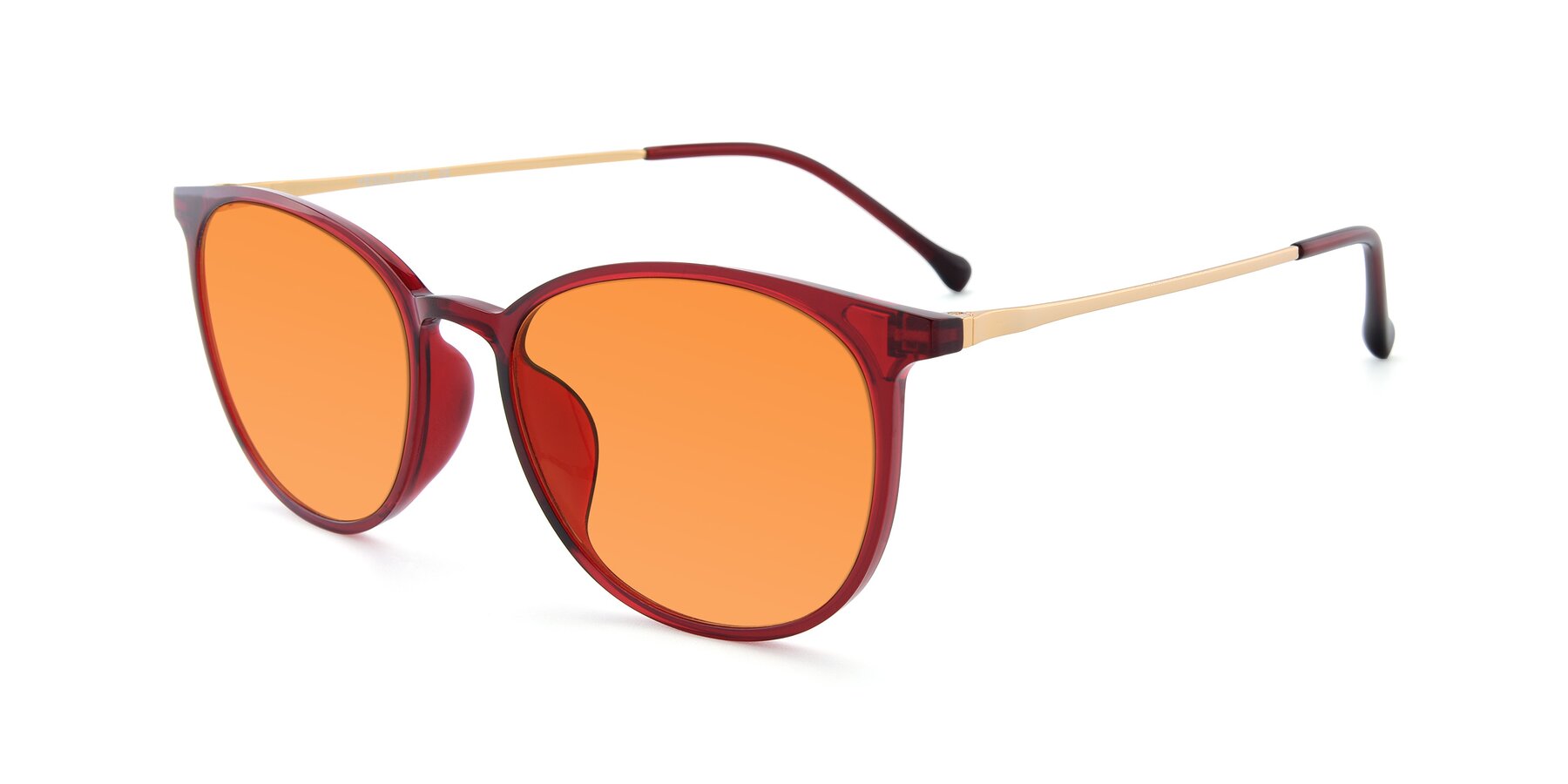 Angle of XC-6006 in Wine-Gold with Orange Tinted Lenses