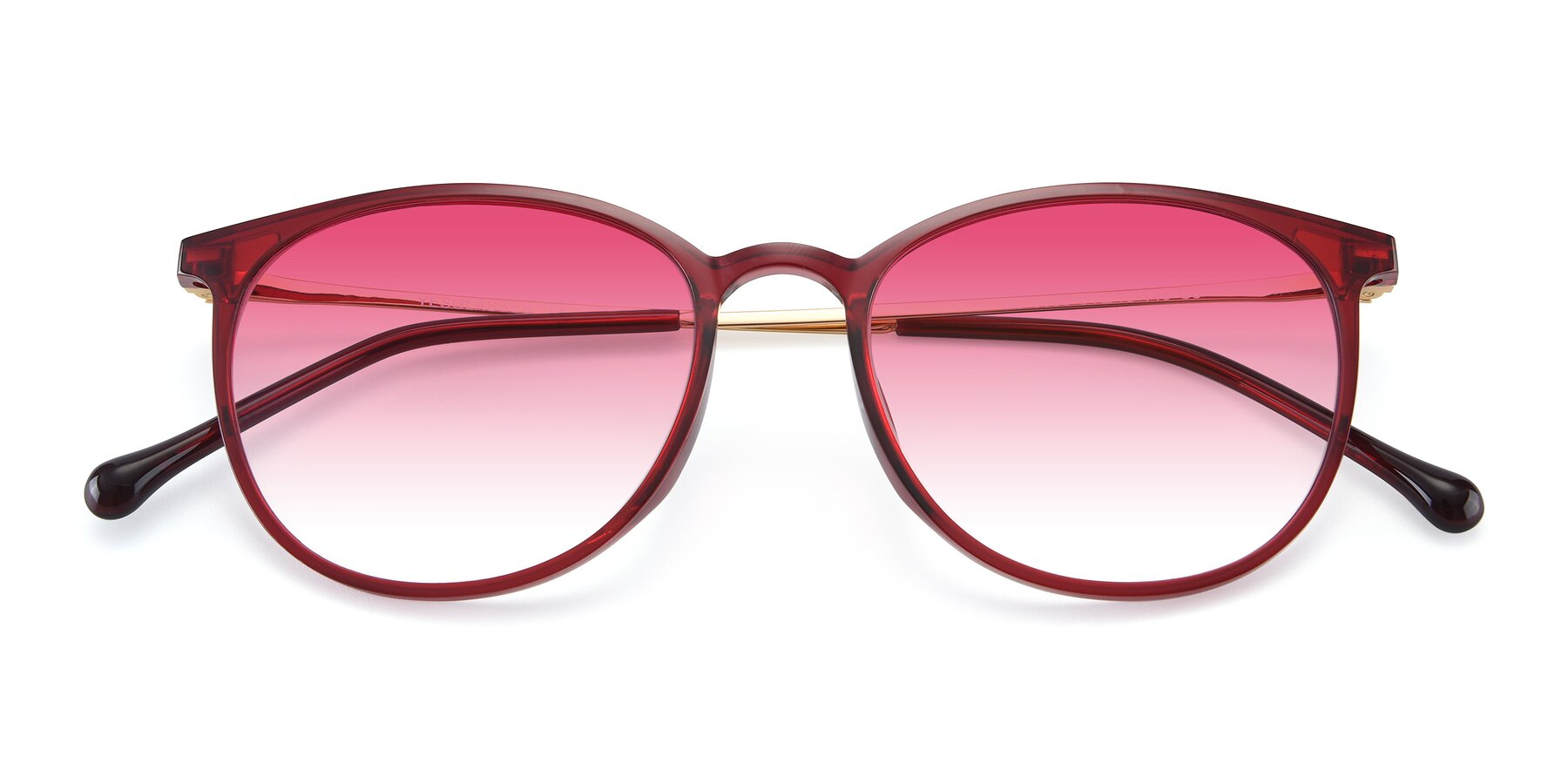 Folded Front of XC-6006 in Wine-Gold with Pink Gradient Lenses