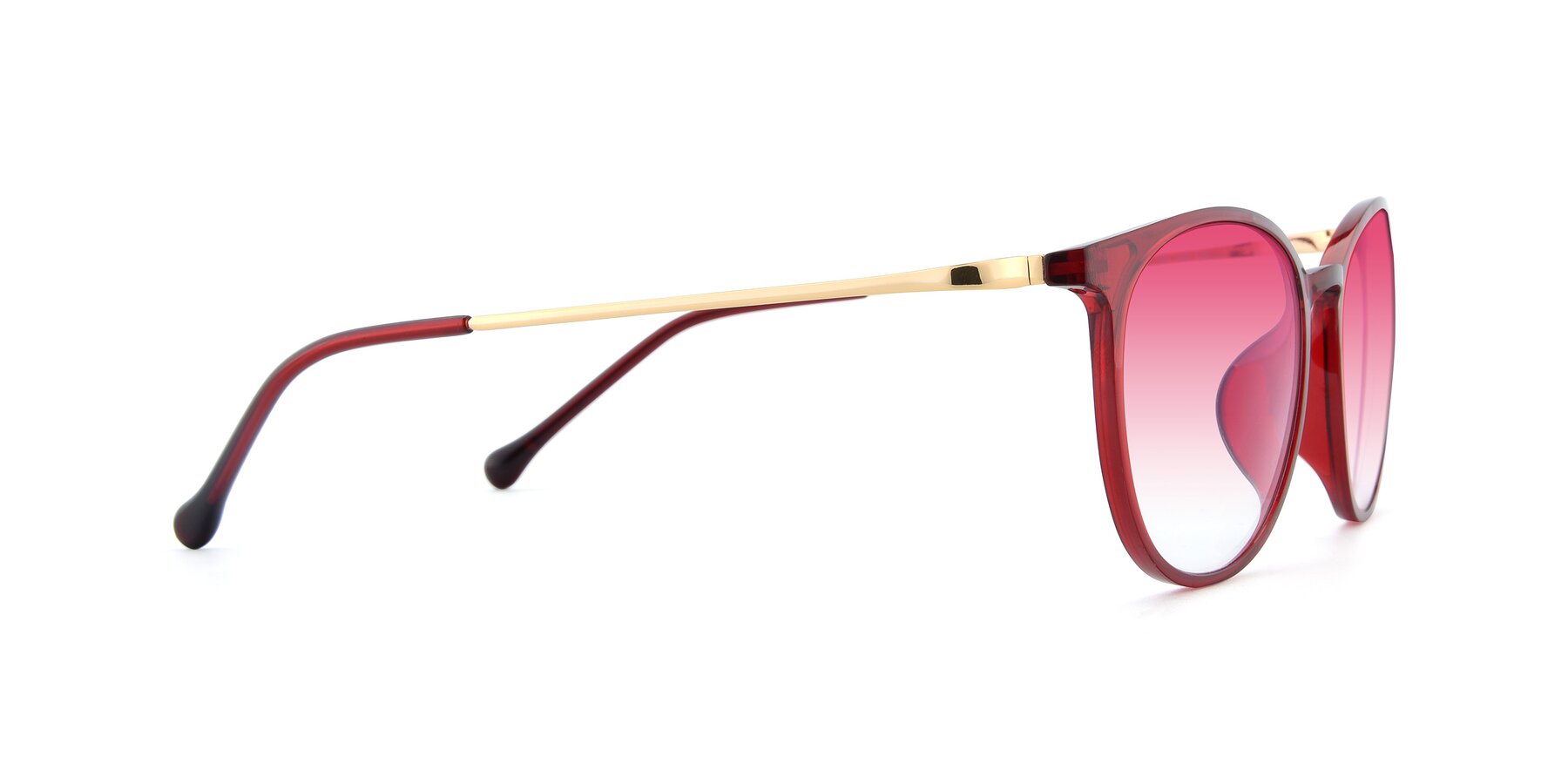 Side of XC-6006 in Wine-Gold with Pink Gradient Lenses