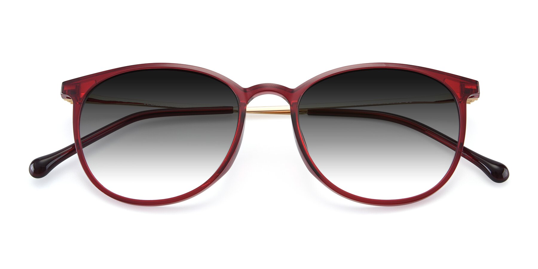 Folded Front of XC-6006 in Wine-Gold with Gray Gradient Lenses